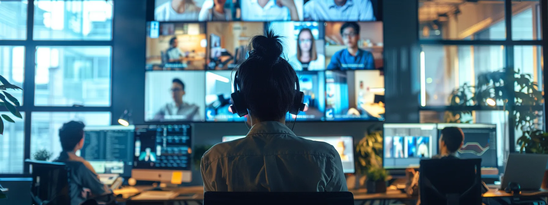 a dynamic split-screen visual contrasts vibrant digital communication tools with outdated analog devices, highlighting the evolution from traditional to unified communication solutions in a modern workspace.