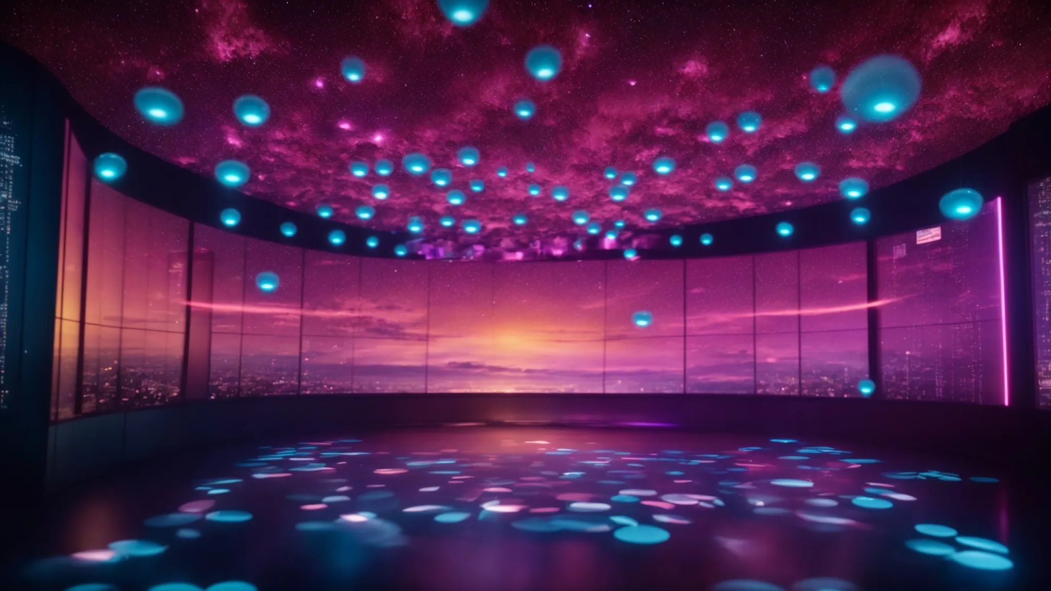 a vibrant digital landscape depicting a secure cloud environment, illuminated by glowing shield icons, symbolizes robust data protection in saas applications.