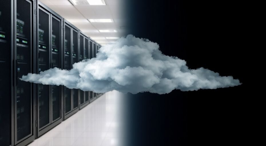 On-premise servers versus cloud servers.