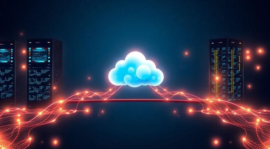 Virtual machines transforming into cloud infrastructure.