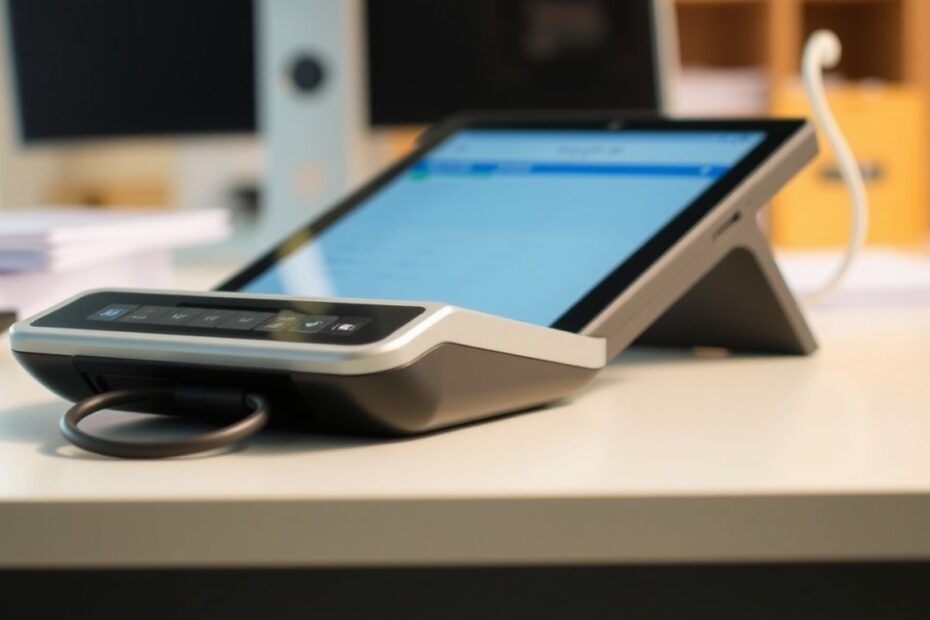 Modern ePCR device on a desk.