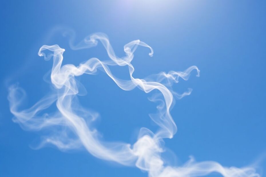 Clouds forming in a blue sky.