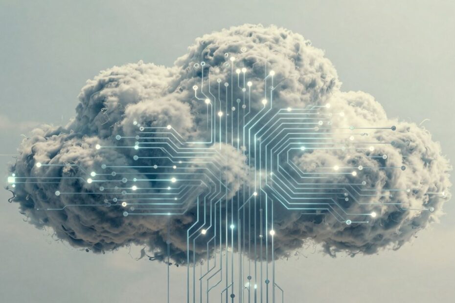Cloud computing and AWS abstract digital network