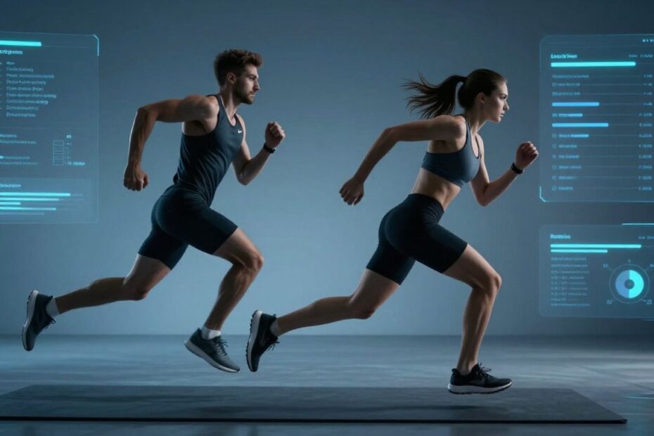 Athletes training with advanced cloud technology for peak performance.